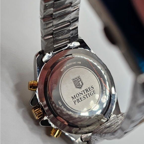 Montres Prestige Blue and Gold Chronograph Watch - Picture 6 of 7